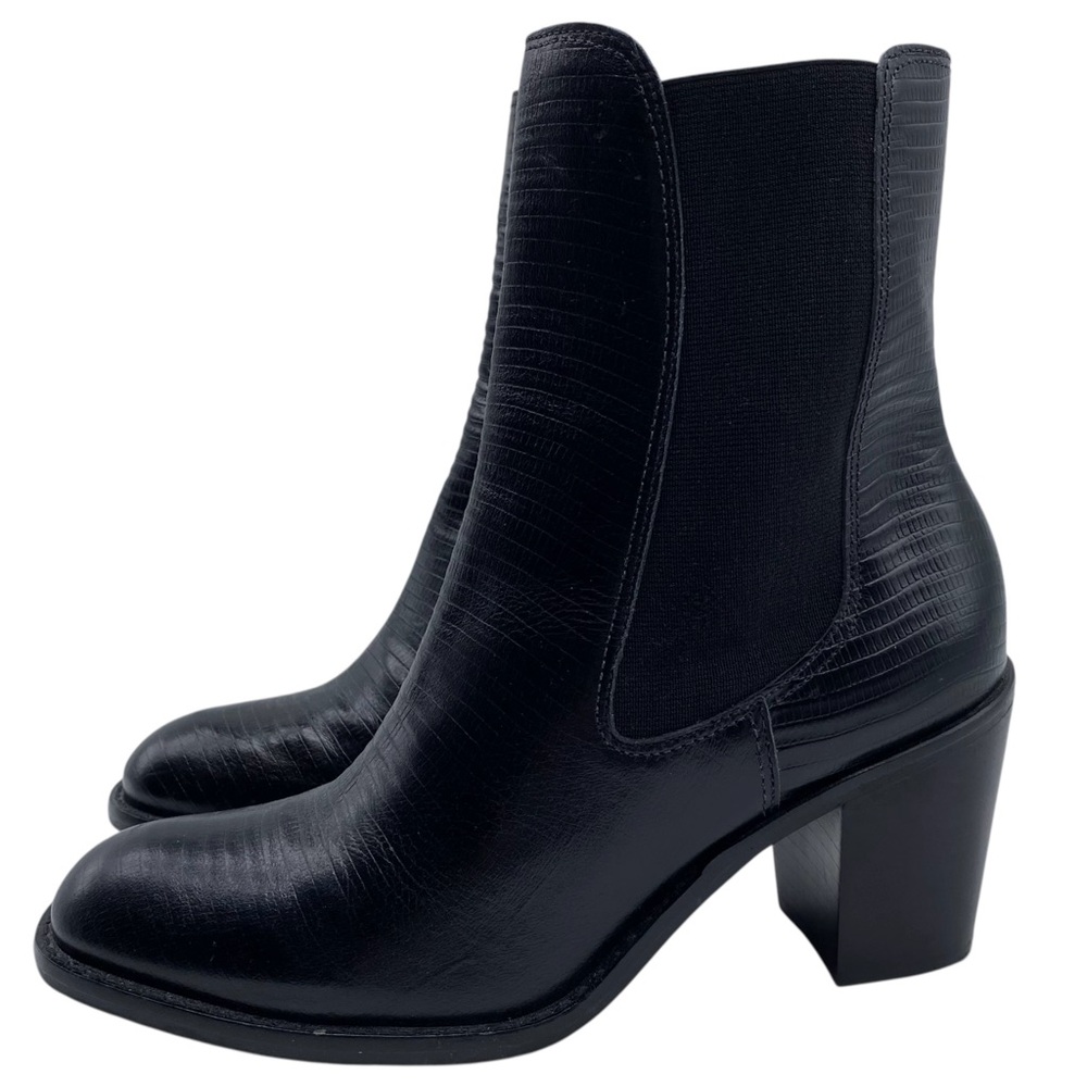 Matisse Womens Shoes Mesmerize Heeled Boots Sz 8 Black Leather Sleek Casual Chic - Picture 11 of 11